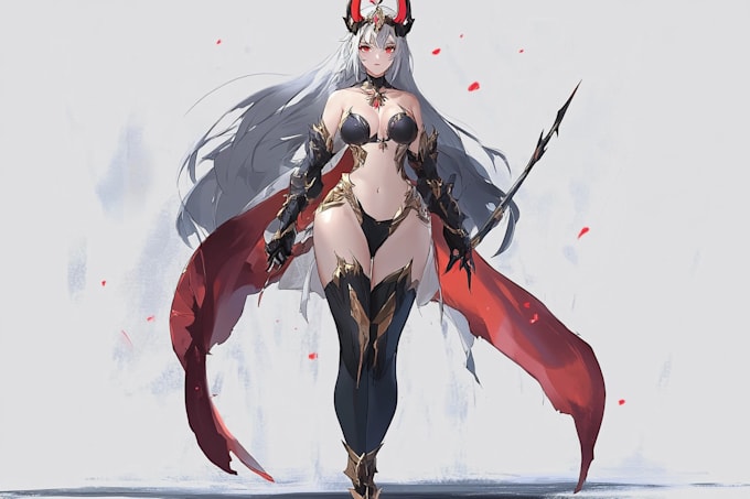draw anime warrior character illustration