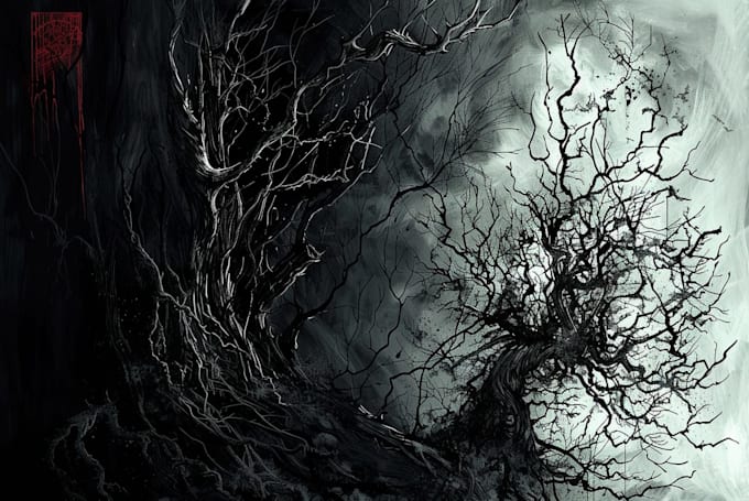 a dark art illustration