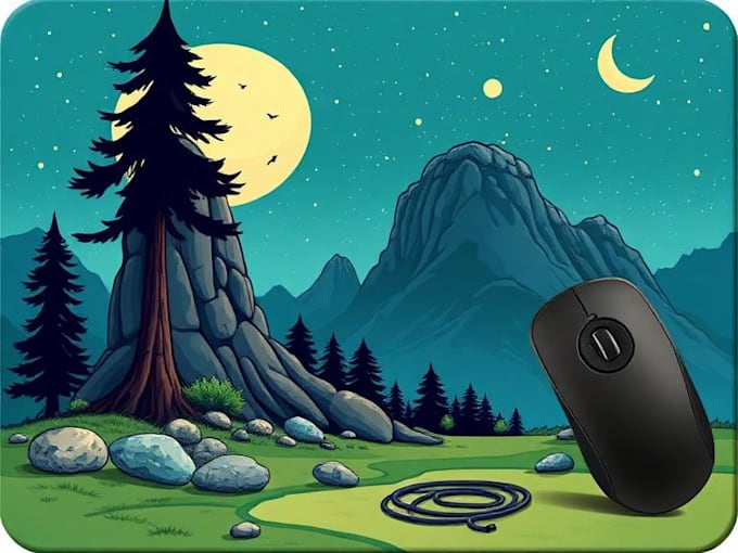 make a custom design illustration for mouse pad