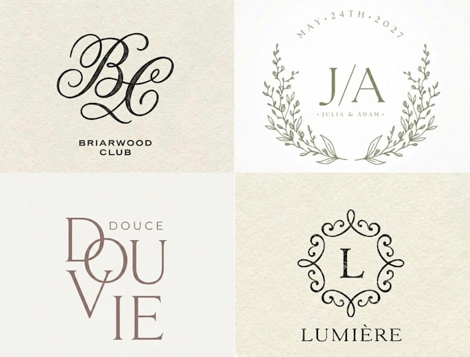 design memorable, anniversary, wedding logo, or monogram