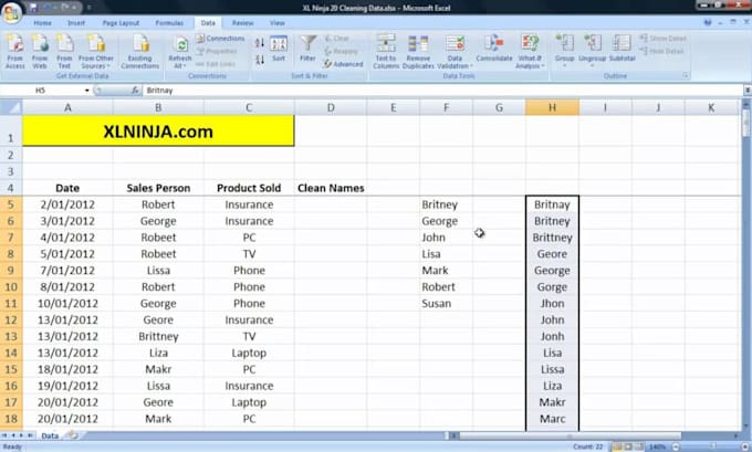 data analysis, excel cleaning, split data and structure data entry for business