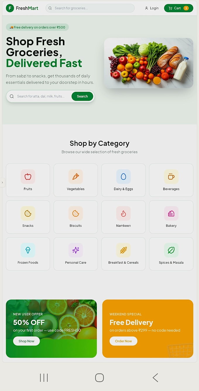 web developer landing pages ecommerce websites