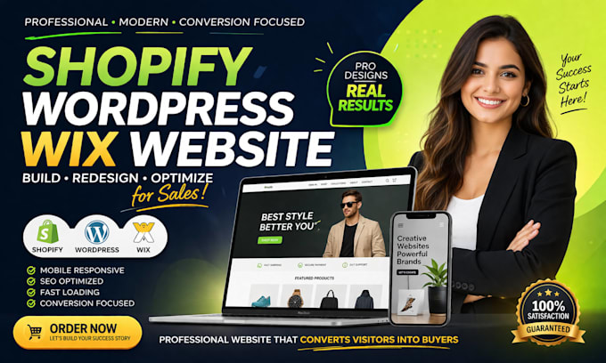 build shopify store wordpress website wix website website copy redesign shopify