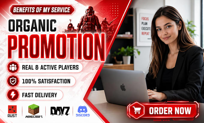 promote your minecraft gaming server rust dayz roblox fivem discord promotion