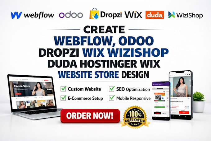 create webflow odoo dropzi wix wizishop duda hostinger wix website store design