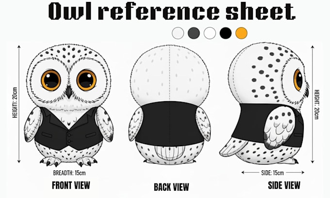 design custom plush reference sheet for plush toy stuffed animal ych concept