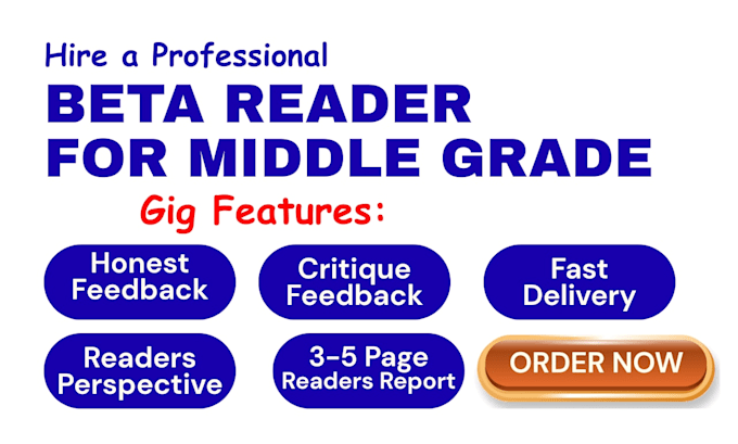 be your middle grade and ya beta reader and give real readers report