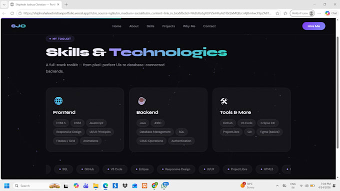 create a professional and creative portfolio for you