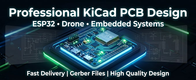 design professional kicad pcb for esp32, drone and embedded electronics
