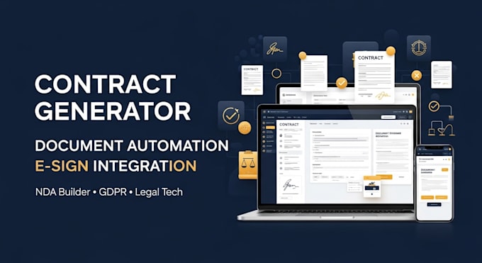 design legal contract generator, document automation website, esign integration
