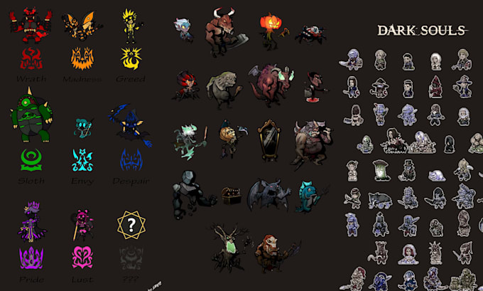 do pixel art characters, sprite sheets, tilesets, animation pokemon style assets