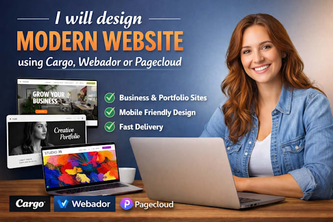 design modern website using cargo webador or pagecloud