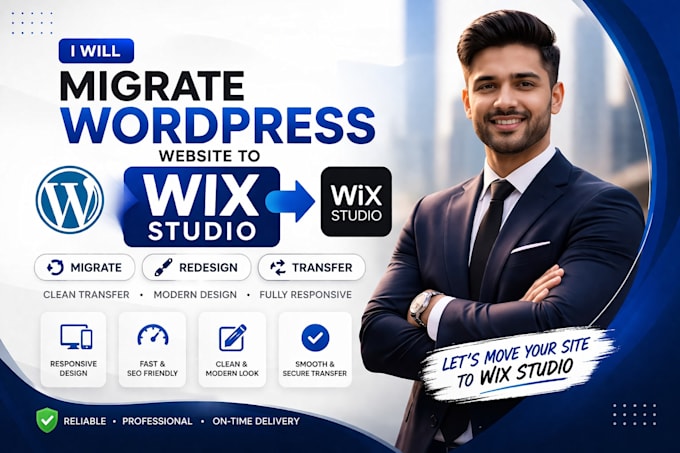 migrate wordpress website to wix studio redesign transfer