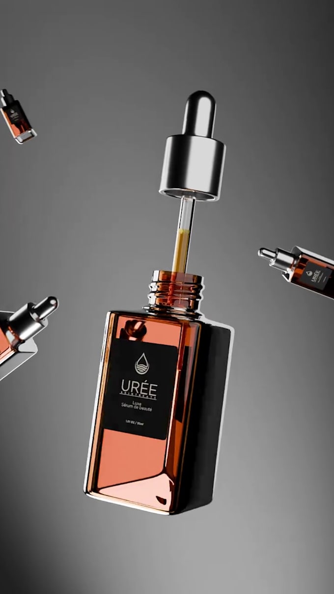 create realistic 3d perfume animation rendering and luxury product animation