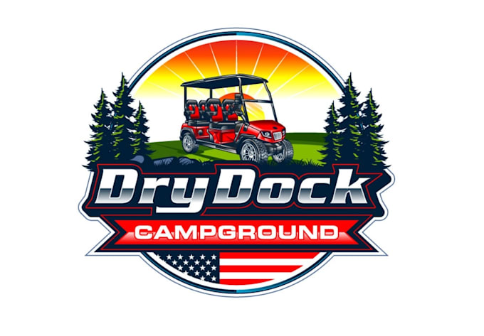 create awesome and gorgeous golf cart logo wit t shirt design