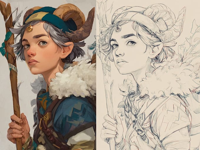 Draw dnd character art, fantasy art, illustration for concept art by ...