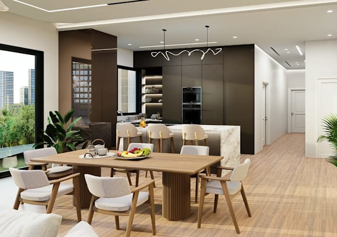 create realistic cgi interior rendering, apartment, home, real estate property