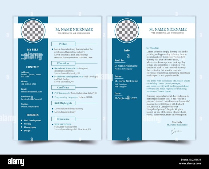 design a professional and modern CV or resume
