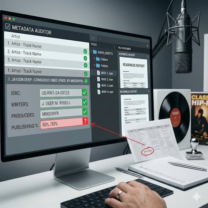 perform a technical music metadata and royalty audit