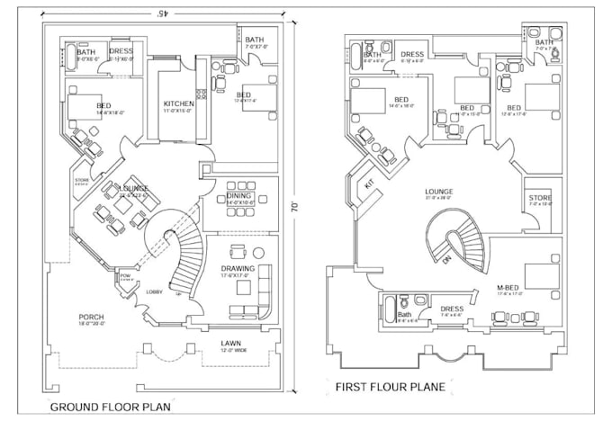 be draftsman for building plan, architecture blueprint, 2d floor plan in autocad