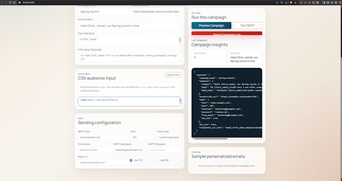 build an email automation system for marketing campaigns