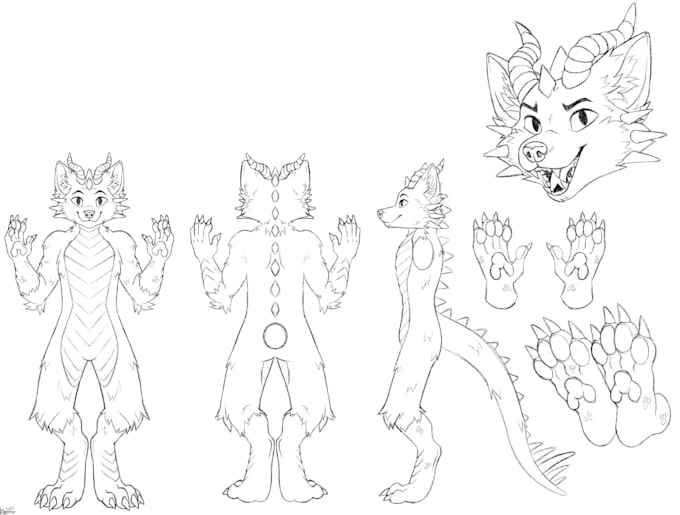 Draw furry reference sheet furry art ref sheet fursona character nsfw ...