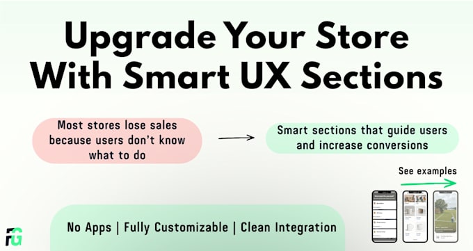 shopify conversion upgrade with custom UX sections