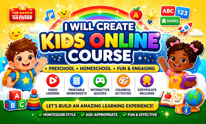 create kids online course, preschool learning, homeschool course