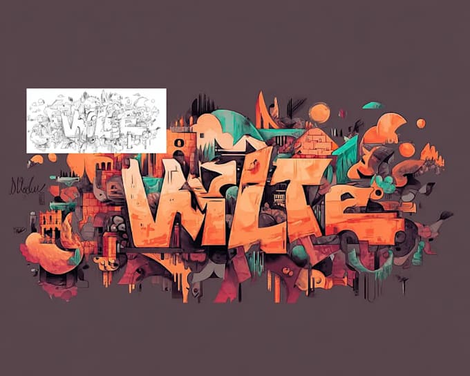 create custom graffiti illustration with street art style