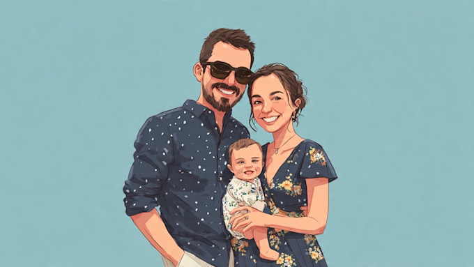 paint realistic or cartoon digital portraits