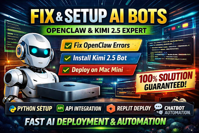 fix setup openclaw open claw developer bot install deploy kimi 2 5 mac mini bot