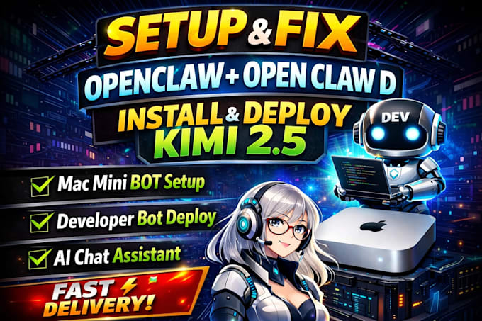 setup fix openclaw open claw developer bot install mac mini bot deploy kimi 2 5