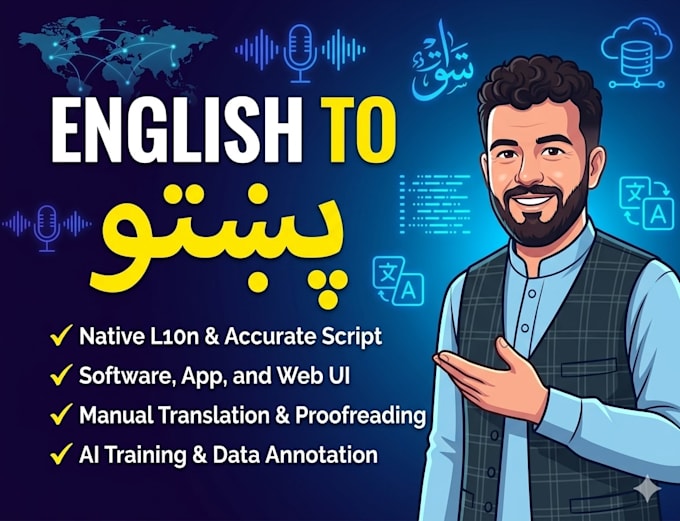provide expert english to pashto localization