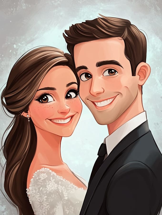 Do couple caricature illustration for you by Shaunteedbn | Fiverr