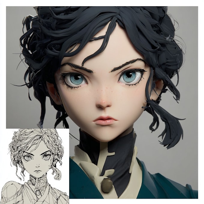 create a anime model painting