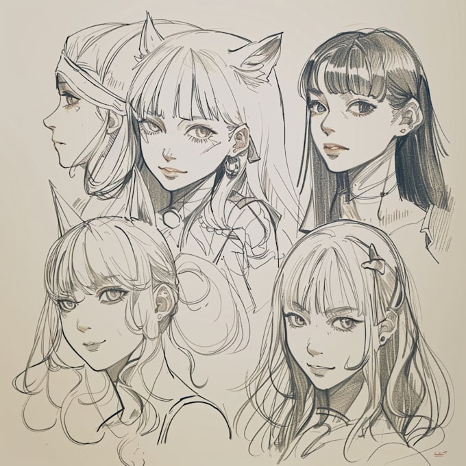 sketch characters into anime style