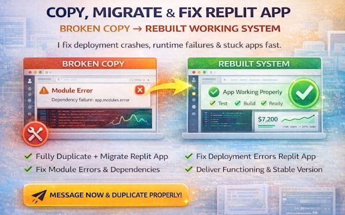 copy replit website migrate replit app fix modules duplicate web app properly