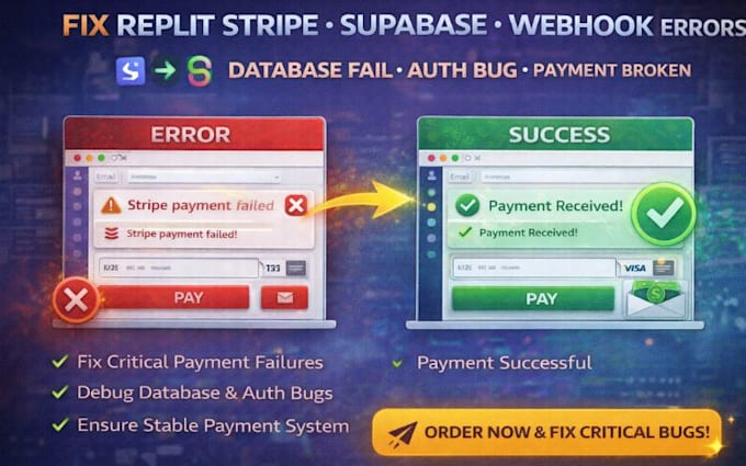 fix replit stripe supabase auth webhook database errors and payment workflow bug