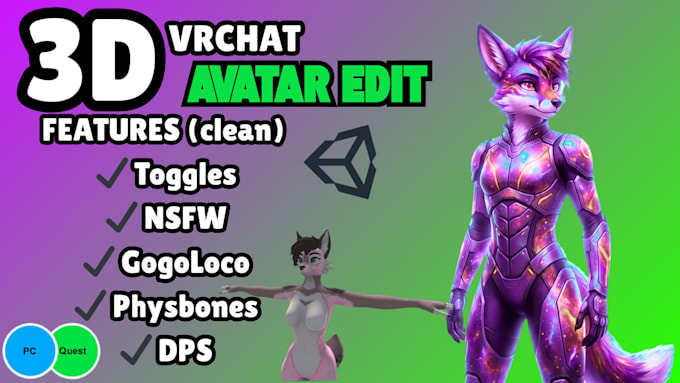 edit booth vrchat avatar for pc and quest with unity upload and optimization