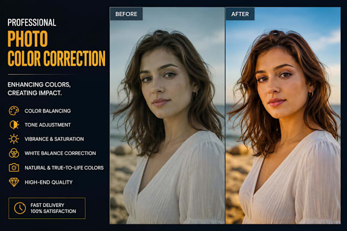 do photo retouching and colour correction
