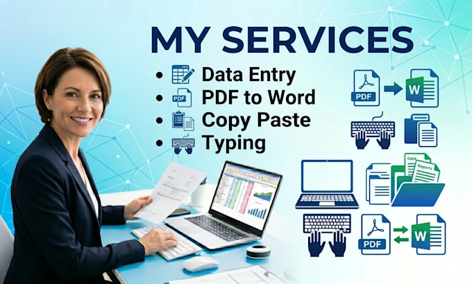 do data entry typing pdf to word and notes typing