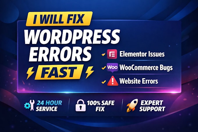 fix wordpress issues, elementor errors, css bugs, speed and woocommerce problems