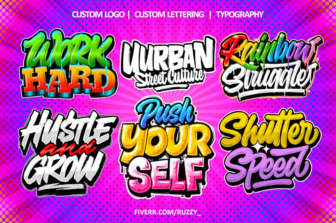 make dope custom typography, and custom lettering logo