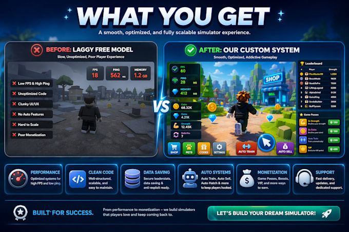 script a custom roblox simulator or tycoon system using lua