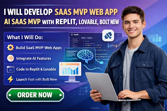 develop saas mvp web app ai saas mvp app using replit, lovable, bolt new