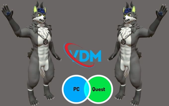 Design furry vrchat avatar, 3d model, op maat gemaakte volledige body ...