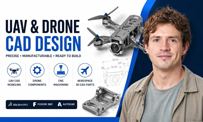 uav cad modeling, drone components, cnc machining, aerospace 3d cad parts