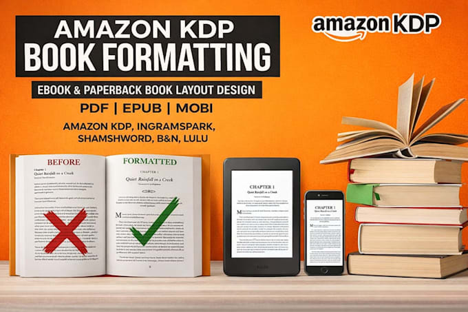 do amazon kdp book formatting ebook paperback book layout design