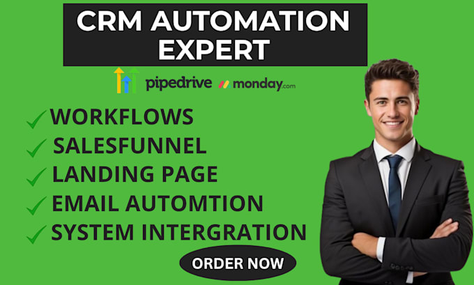 setup and automate gohighlevel, pipedrive, and monday CRM workflows
