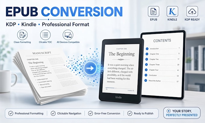 format amazon KDP ebooks and convert to epub with clickable toc and hyperlinks